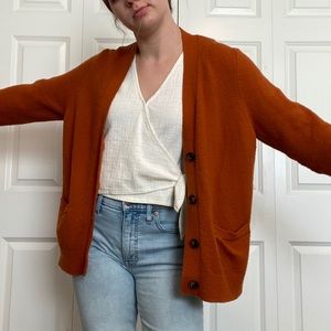 Oversized orange loft cardigan